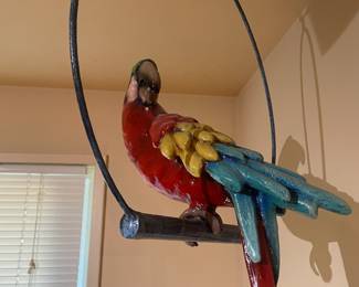 Perched Parrot Hanging Decor