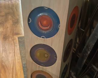 Multicolored Rectangular Wood Ceiling Hanging Light