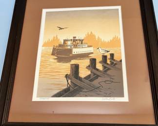 Framed & Matted Litograph "Departure" by Walter Butts