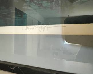 Framed & Matted Serigraph "Boats at the Dock" by Roger Berghoff