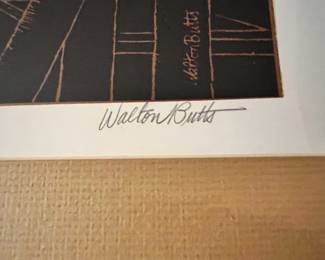 Framed & Matted Lithograph “Ferry Dock” by Walton Butts