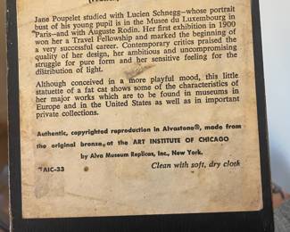 Alvastone Replica Bronze Cat Statue after Jane Poupelet "Sleeping Fat Cat"