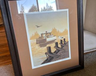 Framed & Matted Litograph "Departure" by Walter Butts