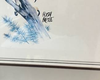 Framed & Matted 1970's Print "American Bald Eagle" by Hugh Hirtle