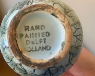 Holland Delft Brass & Turquoise Pitcher