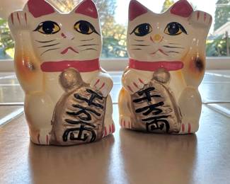 Two Japanese Ceramic Lucky Cats