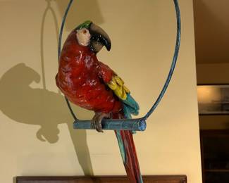 Perched Parrot Hanging Decor