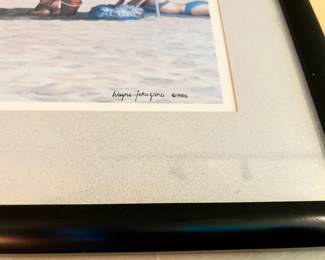 Framed & Matted Print of Sunbathing Beachgoers by Wayne Jackazono