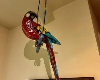 Perched Parrot Hanging Decor