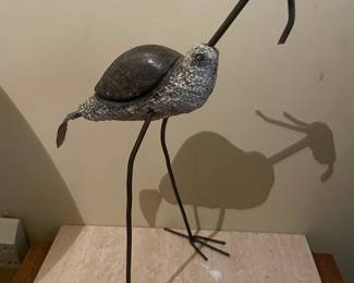 Metal Sculpture of Crane