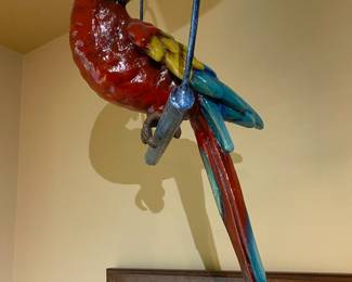Perched Parrot Hanging Decor