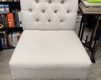 Tufted Linen Accent Chair $85