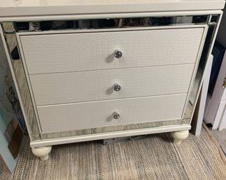 Contemporary mirrored side Table or nightstand $150