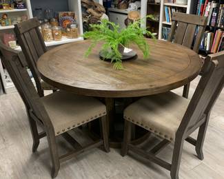 Beautiful reclaimed solid wood table and chairs $1250
