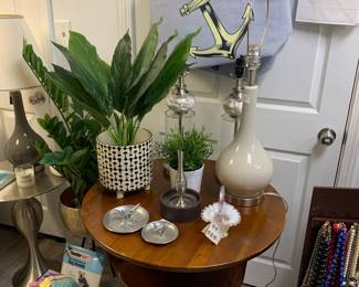 Bucks County Antique Table $395
Assorted lamps $20-30
Plants and pots $5-30
Anchor Summer Bag $15