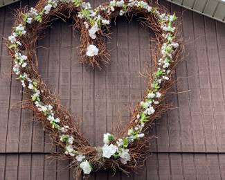Huge Heart Wreath for out doors 
Barn/Garden/ Patio $150