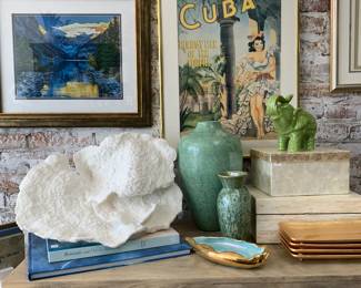 Coral Table Books Vases Vintage Art 
$10-150