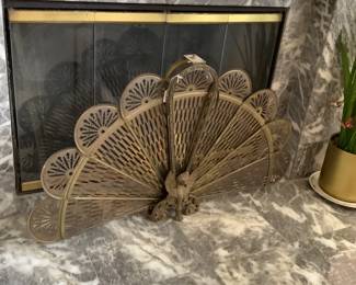 Peacock fire screen 