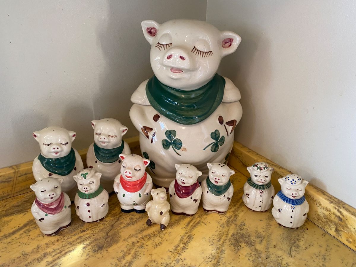 Vintage Shawnee Pottery Cookie Jar and Salt and Pepper Shakers