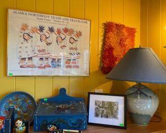 Rie Munoz Art Prints, Potter Lamp, Norwegian collectibles