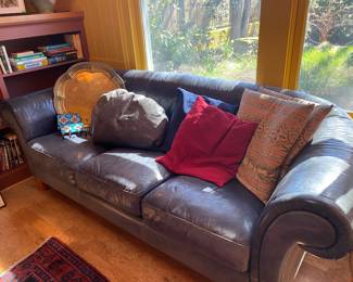 Blue Leather Natuzzi Couch