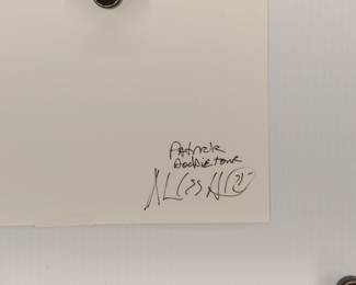 Back of Patrick #2, Doobie Brothers Tour, signed Marc Hauser black + white silver gelatin photograph