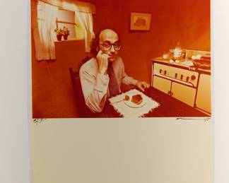 Untitled man eating cake, signed Peter Amft c-print photograph, Peter Amft Photography Chicago, Numbered edition 1/1