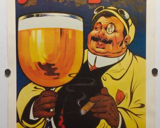 "Bière de l'Eclair" screen print poster, Ref. A646 édité par CARTEXPO, edition stamp at bottom right, signature reads Opé