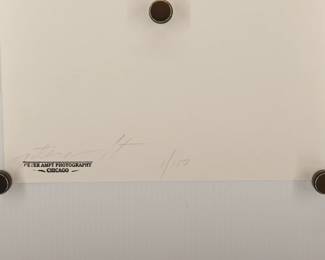 Back of Untitled, signed Peter Amft black + white silver gelatin photograph, Peter Amft Photography Chicago, Numbered edition 1/100