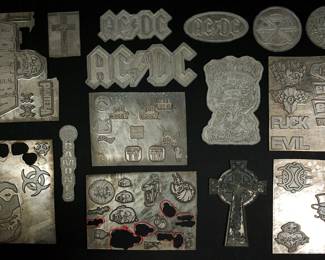 Metal plates used as models when The Alley made statuary products for many major rocks groups, including AC/DC, The Ramones, The Rolling Stones, Pantera, Garbage, and Dead Kennedys