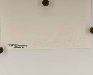 Back of Eric Sardinas and Hubert Sumlin, signed Peter Amft black + white silver gelatin photograph, Peter Amft Photography Chicago