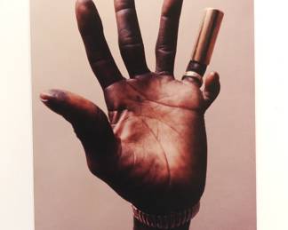 Hound Dog Taylor's G-frog and Hand, Signed Peter Amft color photograph, printed in 1996