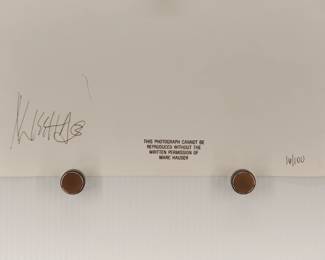 Back of Portrait of Michael Jordan, signed and embossed Marc Hauser black + white silver gelatin photograph, limited edition print 16/100