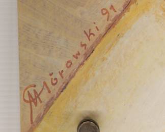 Signature detail of The Wizard of Oz designed by Mieczyslaw Gorowsk, Polish musical theater poster