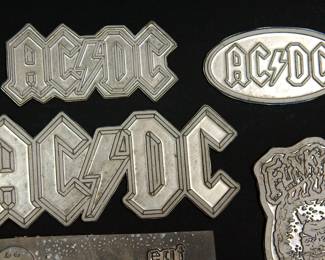 AC/DC detail of metal plates used as models when The Alley made statuary products for many major rocks groups, including AC/DC, The Ramones, The Rolling Stones, Pantera, Garbage, and Dead Kennedys