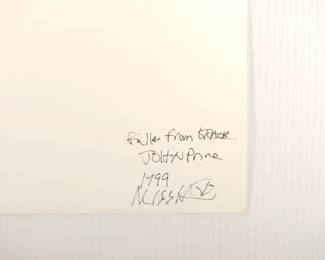 Back of Fallen from Grace, John Prine, 1999, signed Marc Hauser black + white silver gelatin photograph