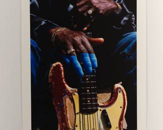 "Dripping the Blues" Willie Kent, 2001, signed Peter Amft black + white silver gelatin photograph, Peter Amft Photography Chicago, Numbered edition 3/100