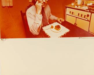 Detail of Untitled man eating cake, signed Peter Amft c-print photograph, Peter Amft Photography Chicago, Numbered edition 1/1