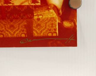 Signature detail of "Joel's apt - Tree Studio Building, Shot for the Christmas issue of Apt. Life magazine" c. 1979, signed Peter Amft c-print photograph, Peter Amft Photography Chicago