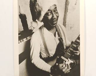Muddy Waters, 1969, signed Peter Amft black + white silver gelatin photograph, Peter Amft Photography Chicago, Numbered edition 1/100