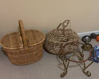 Two lovely woven picnic baskets