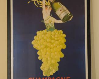 Champagne Joseph Perrier framed vintage poster by Jean d'Ylen
