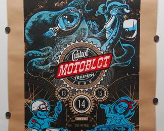 Gearheads United, MOTOBLOT 2014 "NO. 1/CHICAGO" limited edition silkscreen poster by Martin Cimek, signed by the artist at bottom right