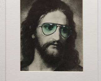 Robert Amft print of Jesus wearing aviator sunglasses