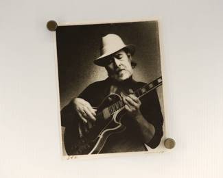 Roy Buchanan, signed Peter Amft 8x10 black and white transparency/slide, numbered edition 1/1