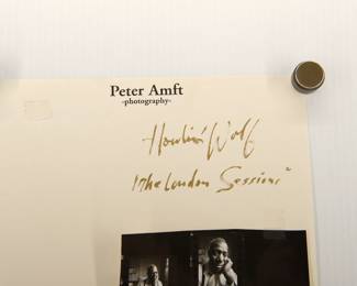 Title detail of Howin' Wolf, The London Sessions signed contact sheet, on Peter Amft Photography Chicago letterhead