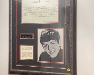 Paul McCartney collectable framed print