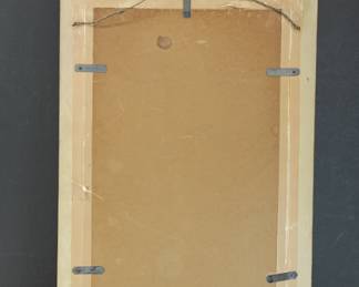 Back of framed poster of Salvador Dali's "Christ of St John of the Cross"