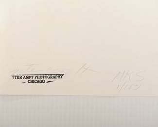 Back of MKS, Signed Peter Amft black + white silver gelatin photograph, Peter Amft Photography Chicago, Numbered edition 1/100