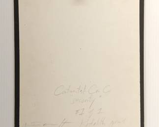 Back of Matted and Framed "Continental Car Co. Security", signed Peter Amft one-of-a-kind Kodalith print, Peter Amft Photography Chicago